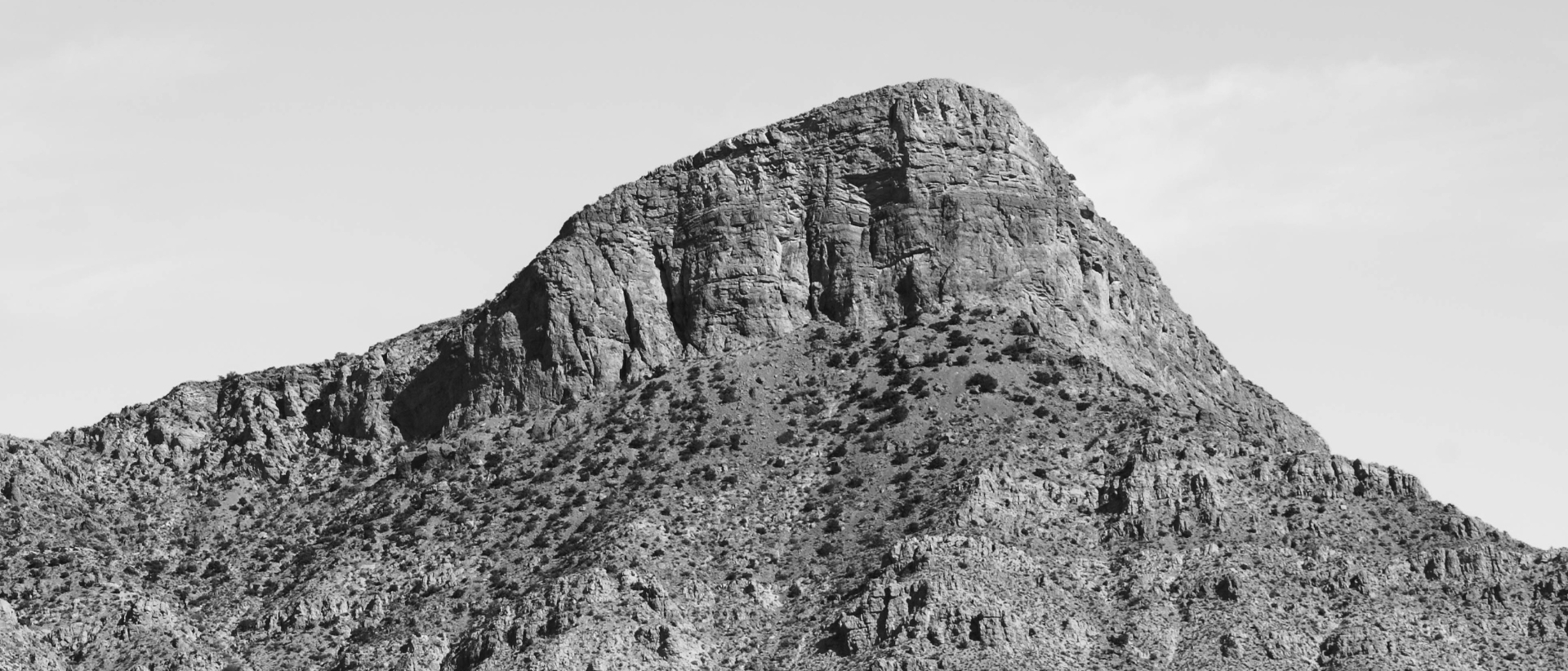 Monumental black and white mountain peak